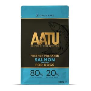 AATU 80/20 Complete Dry Dog Food, Salmon 10kg - High-Protein, Grain-Free Alternative to Raw Feeding ✔️