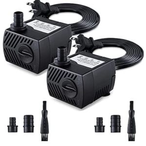 CWKJ Fountain Pump - 2 Packs 80GPH Submersible Water Pump