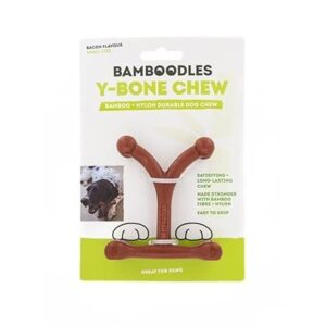 Bamboodles Y-Bone – Bacon Flavour Chew Toy for Small Dogs