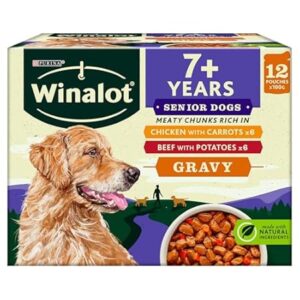 Winalot Senior Wet Dog Food 12x100g meaty chunks in gravy