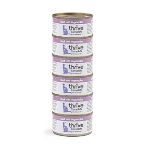 Thrive wet cat food beef with vegetables 75g tins 6 pack