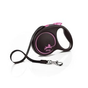 Retractable tape lead 5m in pink for medium dogs up to 25kg