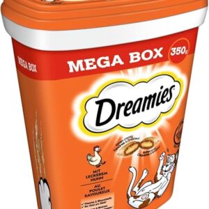 "Dreamies Cat Treats Chicken Flavor – 350g Tub"