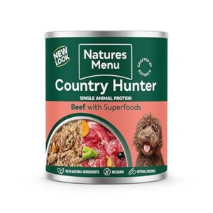 Natures Menu Country Hunter Dog Food Can Beef with Superfoods (6 x 600g) – Grain-Free and Natural Ingredients