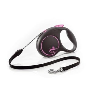 Flexi retractable dog lead 5m black with braking system