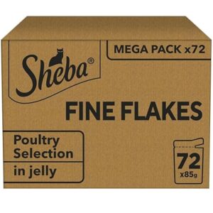 Sheba Fine Flakes Poultry Collection wet cat food pouches 72x85g