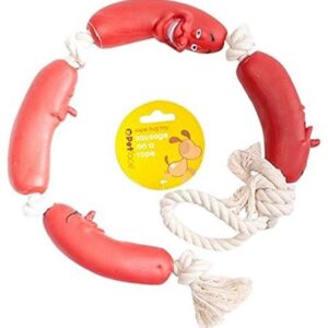 Petface Sausage On A Rope Tug Dog Toy durable rope design