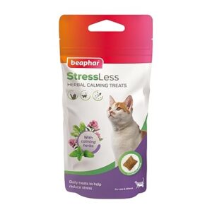 Beaphar StressLess Herbal Calming Cat Treats – 35g Chicken Flavour for Reducing Stress