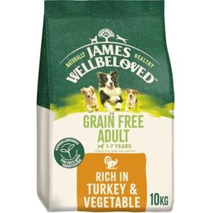 James Wellbeloved Dog Adult Hypoallergenic Dry Food Grain Free Turkey 10 kg – Healthy Natural Dog Food for Sensitive Dogs