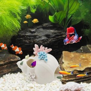 Betta Fish Hideout – Ceramic Aquarium Ornament for Small Tanks and Betta Fish