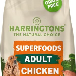 Harringtons Superfoods Complete Grain Free Hypoallergenic Chicken with Veg Dry Adult Dog Food 12kg – Grain-Free Dog Food for Sensitive Stomachs
