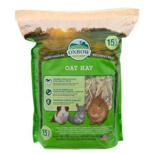 Oxbow Animal Health Oat Hay 425g for Rabbits, Guinea Pigs, and Small Pets – Premium fiber-rich hay for digestion and natural foraging."