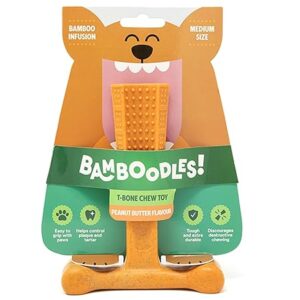 Bamboodles Dog Chew Toy Medium Peanut Butter T-Bone