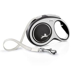Flexi Dog Leash 8m Black Retractable Tape Lead