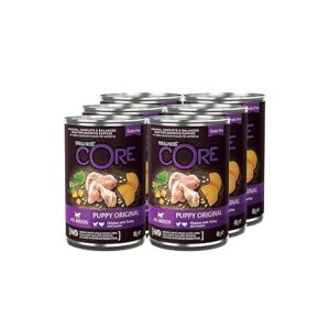 Wellness CORE 95% Chicken & Turkey Wet Dog Food 6 x 400g – Protein-Rich, Hypoallergenic Wet Dog Food for Puppies and Adult Dogs.