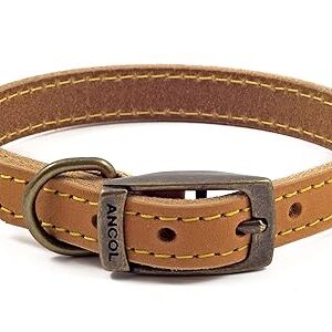 Ancol leather collar mustard size 2 26-31 cm Timberwolf leather dog collar
