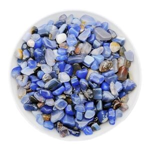 Alfykym 335g Assorted Blue Quartz Crystals Rocks - Blue Crushed Crystal Quartz Tumbled Blue Rocks