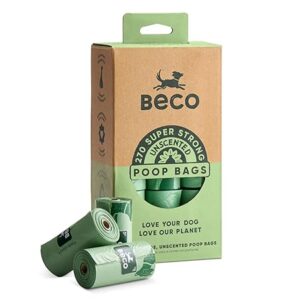 Beco Strong & Large Poop Bags – 270 (18 Rolls of 15) – Unscented – Dispenser Compatible Dog Poo Bags