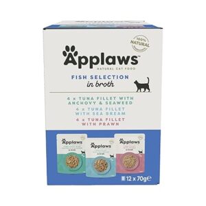 Applaws wet cat food tuna selection in broth 12 x 70g pouches