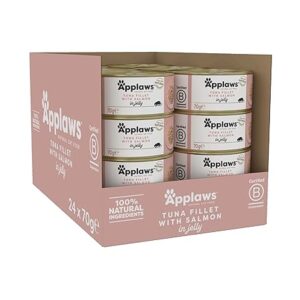 Applaws Natural Wet Cat Food Tuna with Salmon in Jelly 70g Tin (Pack of 24)