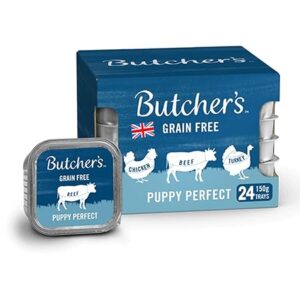 Butcher's Complete Wet Can Grain Free Hypoallergenic Puppy Food 6x400g – Chicken, Beef & Turkey – Grain-Free, Nutritious Puppy Meal