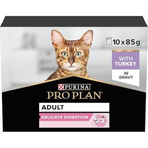 PRO PLAN Delicate Digestion Turkey Wet Cat Food - 10x85g Pack