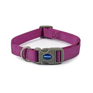 Purple dog collar adjustable quick fit 30-50cm weatherproof