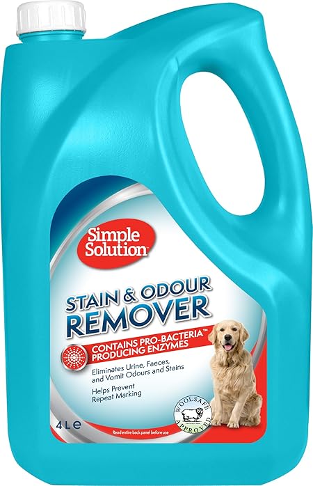 "Simple Solution Dog Stain and Odour Remover – Enzymatic Cleaner with Pro-Bacteria Cleaning Power – 4 Litre"