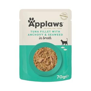Applaws tuna fillet wet cat food tuna with anchovy in broth 70g pouch