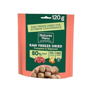 Natures Menu Freeze Dried Dog Food 80/20 Beef - 120g – High-Protein, Grain-Free Dog Food