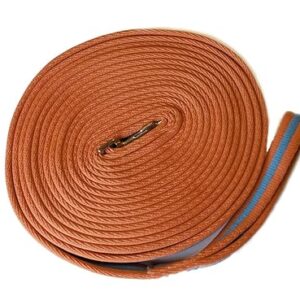 Padded lunge line Rhinegold tangerine turquoise for comfortable groundwork handling