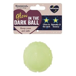 Rosewood Glow In The Dark Dog Ball – Squeaky Fetch Toy