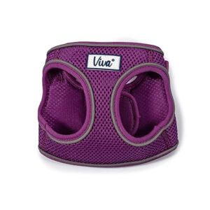 reflective dog harness air mesh step in adjustable quick fit purple