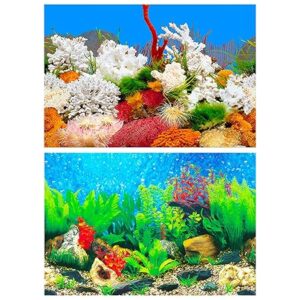 Lainrrew Aquarium Background – 12 x 21 Inch Double-Sided Aquarium Decor