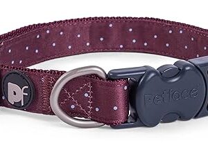 Dog collar large ox blood ditsy spot design