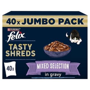 Felix Tasty Shreds Cat Food 40x80g Mixed Selection Wet Cat Food
