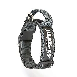 Julius-K9 Dog Collar with Handle Black Gray 50mm