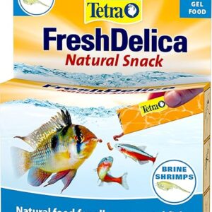 "Tetra Fish Food Fresh Delica Brine Shrimp 48g - Gel food treats for ornamental fish, promoting health and vibrant colors with natural, fresh brine shrimp