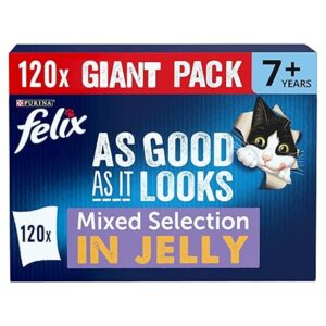 FELIX As Good As it Looks Senior 7+ Mixed in Jelly Wet Cat Food 120x85g pack