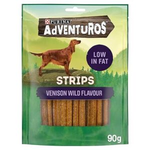 ADVENTUROS Venison Dog Treats 90g Wild Flavour Strips Pack of 6