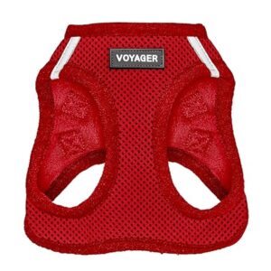 Voyager Step-In Air Dog Harness for Small & Medium Dogs – Breathable Mesh in Red with Matching Trim