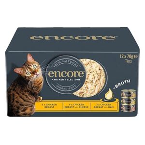 Encore Natural Wet Cat Food 12x70g Chicken Selection in Broth