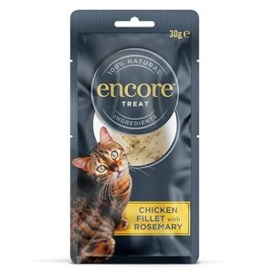 "Encore 100% Natural Chicken Fillet & Rosemary Loin Cat Treats 12x30g Pouch"