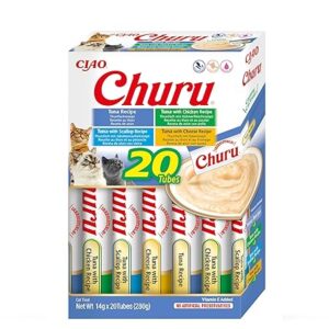 Churu Cat Treats Tuna Variety Box - 20 x 14g, Soft & Creamy, Natural Grain-Free Treats for Cats