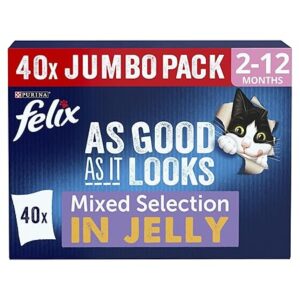 Felix Kitten Wet Cat Food – Mixed Selection in Jelly 40x85g