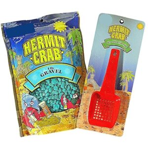 Needzo Hermit Crab Gravel Substrate with Scooper - Neon Rocks for Pet Habitat