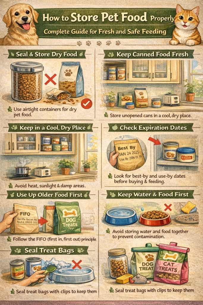 “How to Store Pet Food Properly: Complete Guide for Fresh and Safe Feeding.